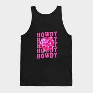 Retro Disco Western Country Southern Cowgirl Howdy Tank Top